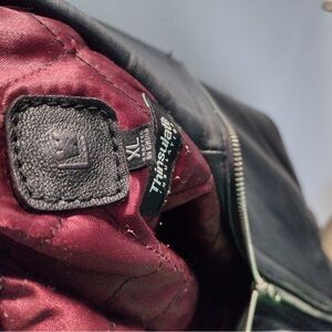 Wilsons Leather Black Jacket with Burgundy Lining